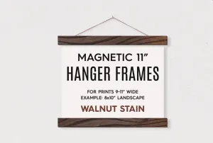 11" Magnetic Wooden Hanger Frame Walnut Finish