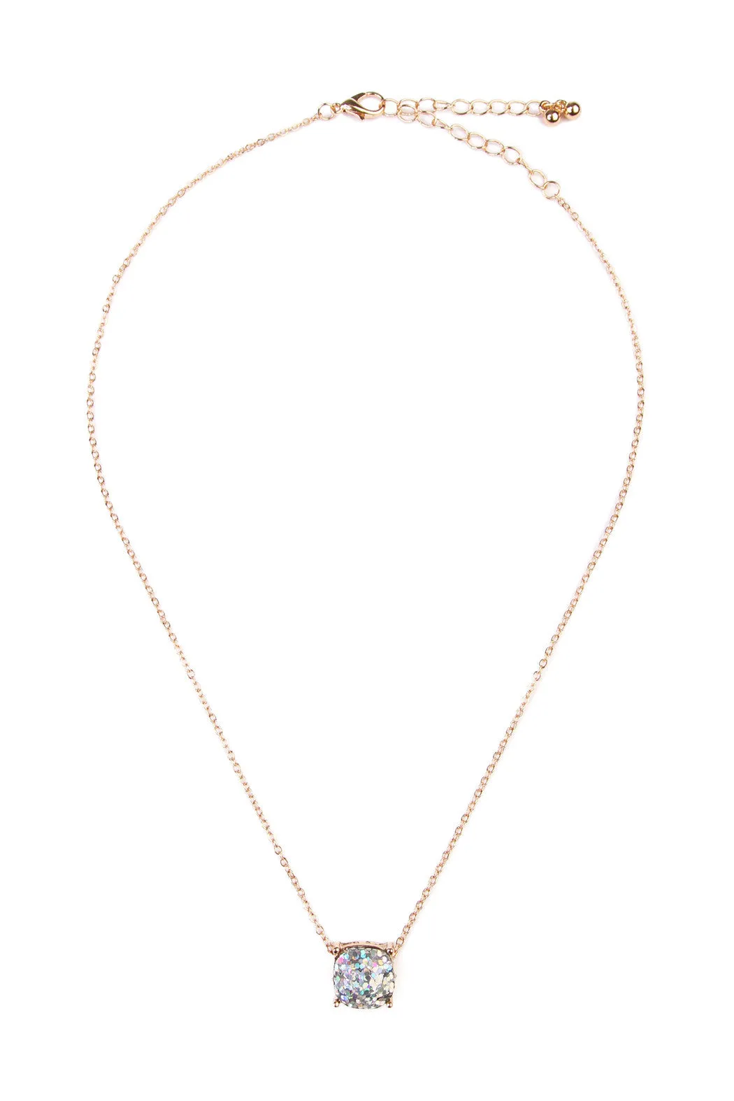 16355 - CUSHION GLITTER NECKLACE