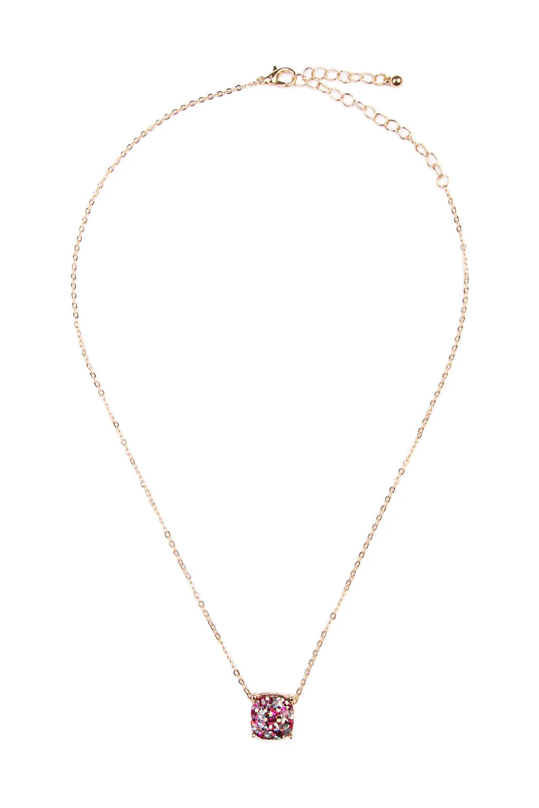 16355 - CUSHION GLITTER NECKLACE