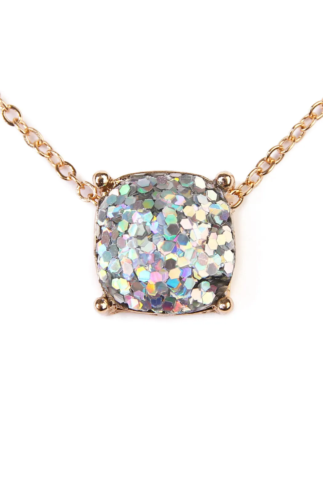 16355 - CUSHION GLITTER NECKLACE