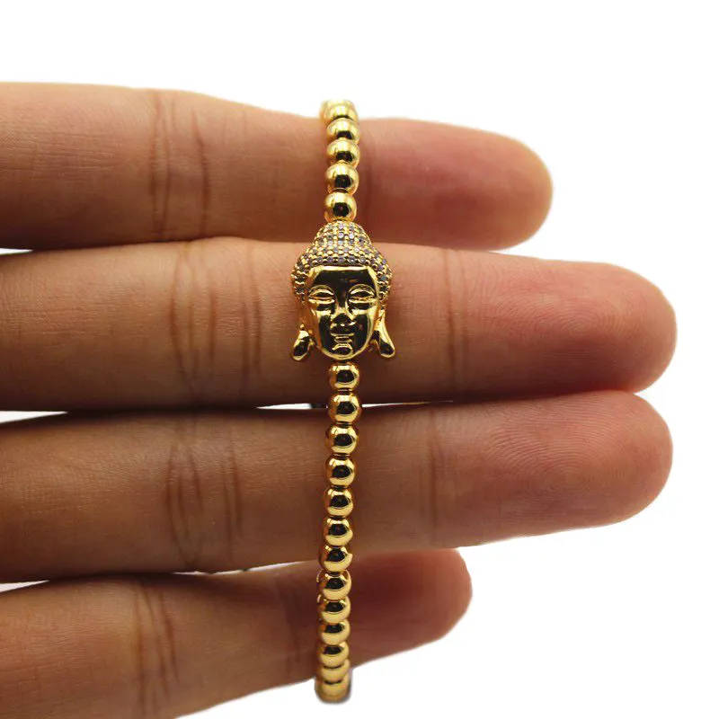 18K Plated Buddha 3 Colours 4mm Balls