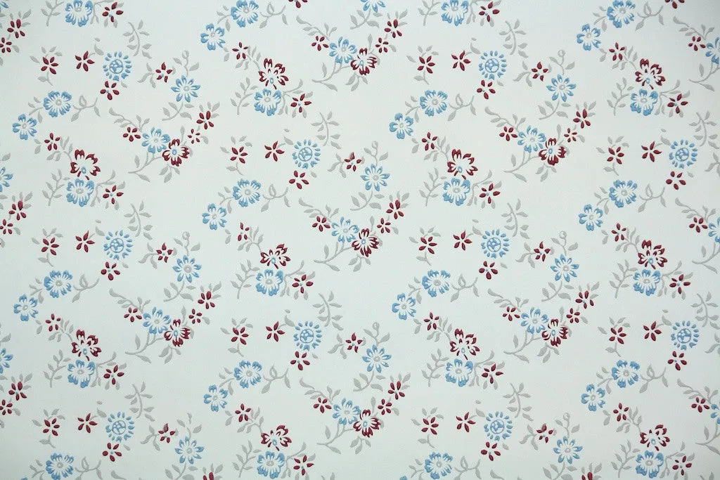 1940s Floral Vintage Wallpaper