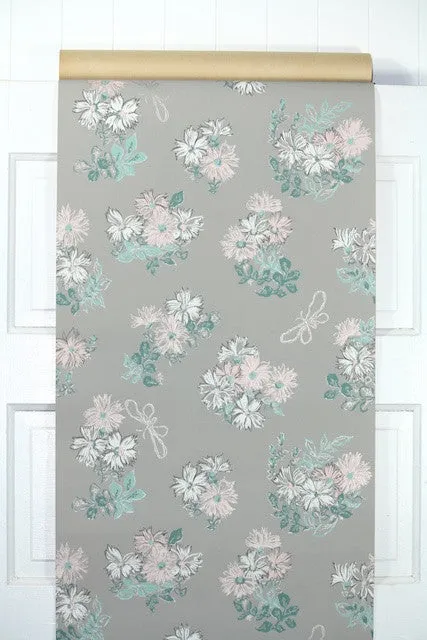 1950s Floral Vintage Wallpaper