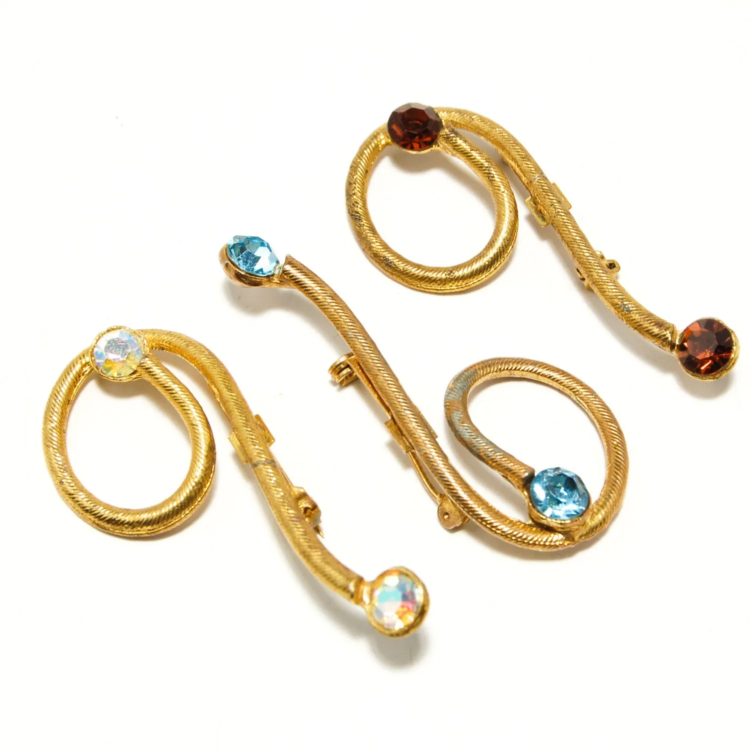 1950's Three  Rhinestone Brooch Set