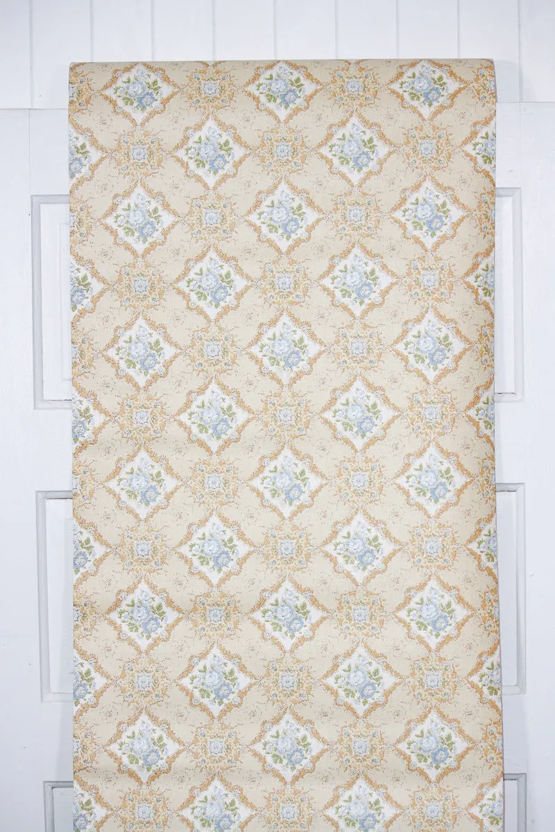 1960s Floral Vintage Wallpaper
