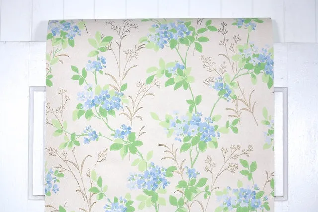 1960s Floral Vintage Wallpaper