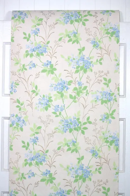 1960s Floral Vintage Wallpaper