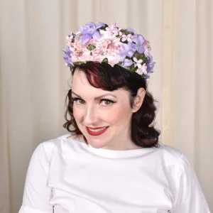 1960s Pink Floral Pillbox Hat