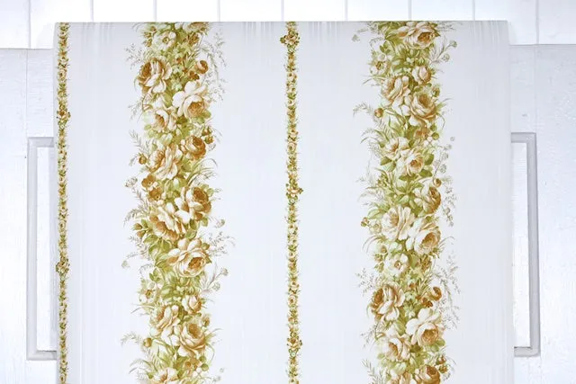 1970s Floral Stripe Vintage Wallpaper