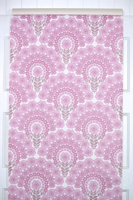 1970s Floral Vintage Wallpaper