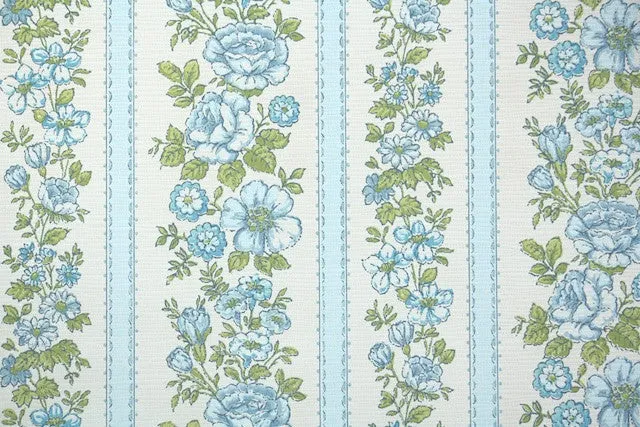 1970s Floral Vintage Wallpaper