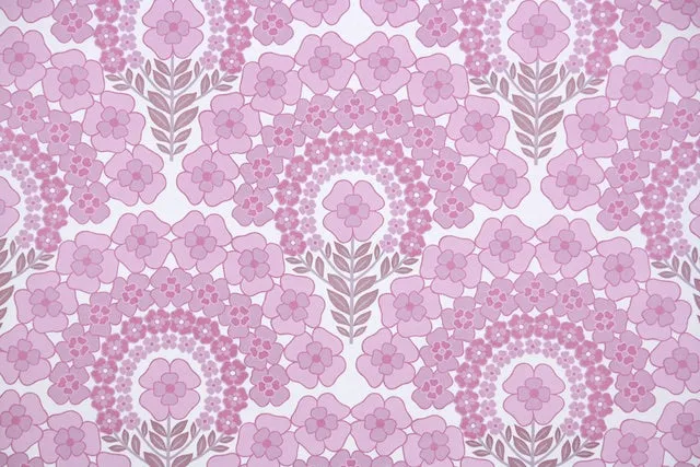 1970s Floral Vintage Wallpaper
