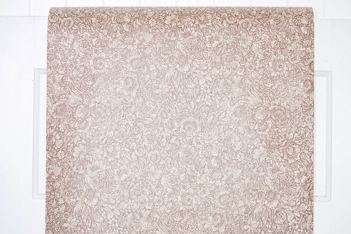1970s Floral Vintage Wallpaper
