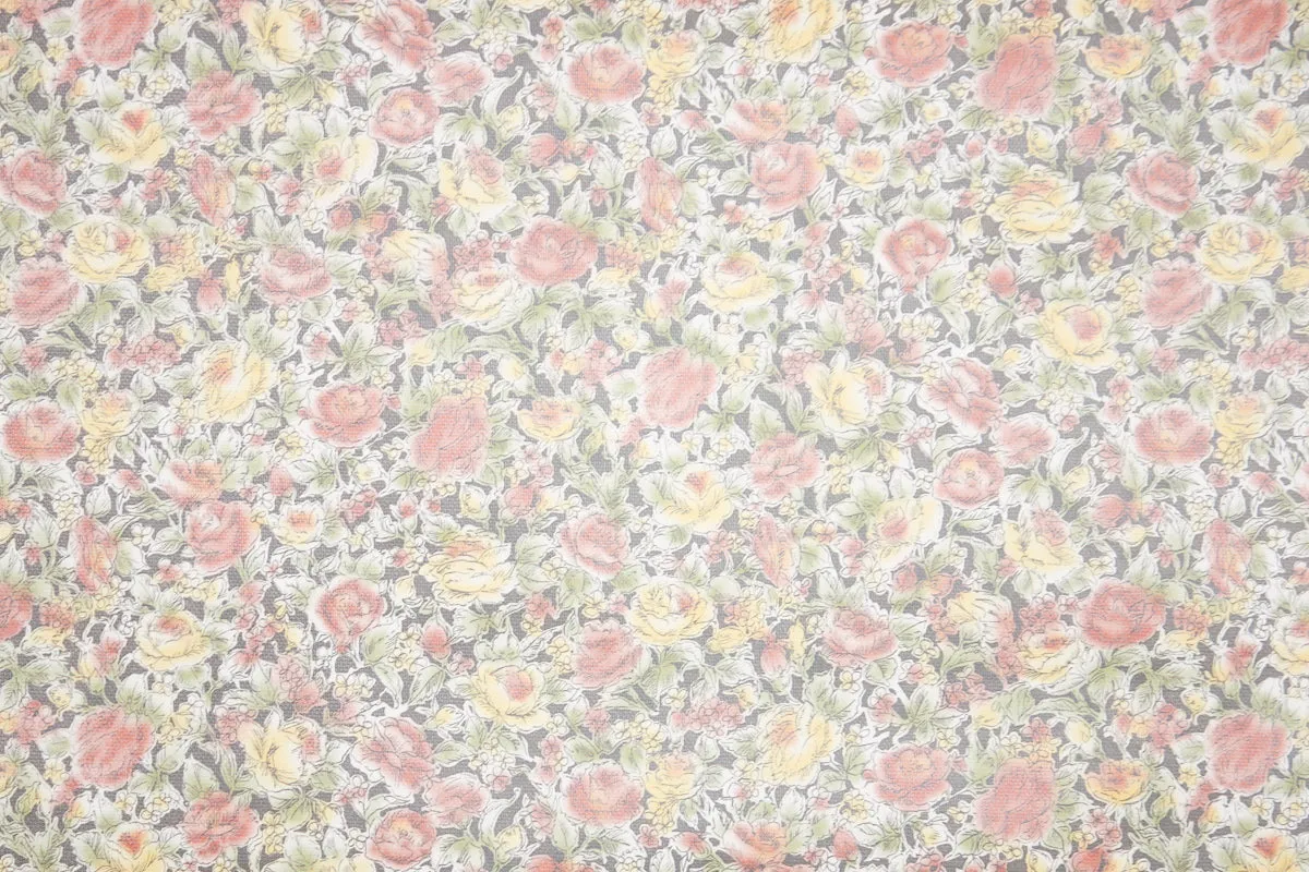 1970s Floral Vinyl Vintage Wallpaper