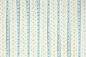 1980s Floral Stripe Vintage Wallpaper