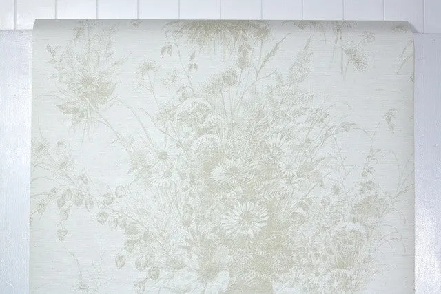 1980s Floral Vintage Wallpaper