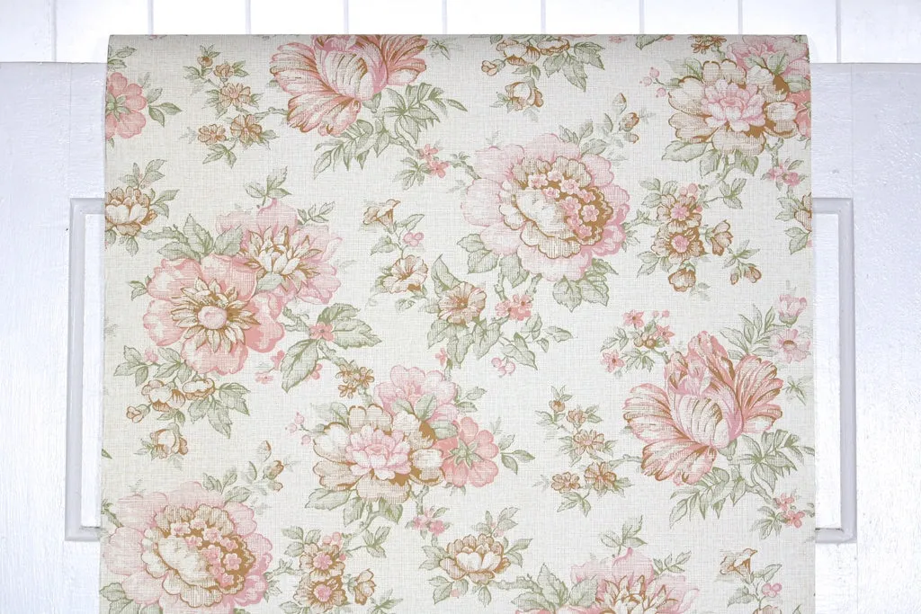 1980s Floral Vintage Wallpaper