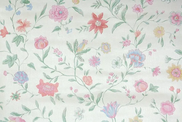 1980s Floral Vintage Wallpaper