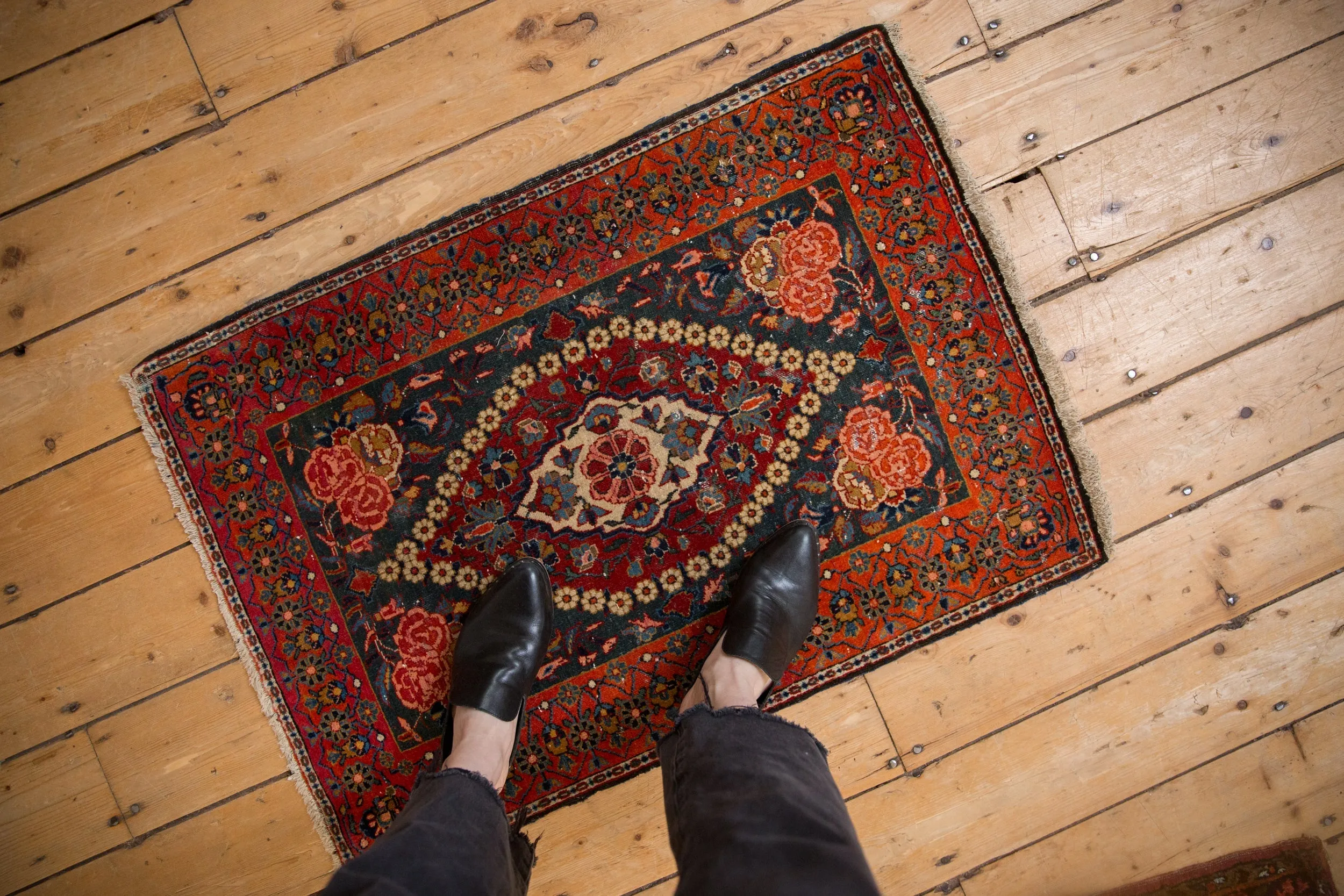 2x3 Vintage Fine Kashan Rug Mat