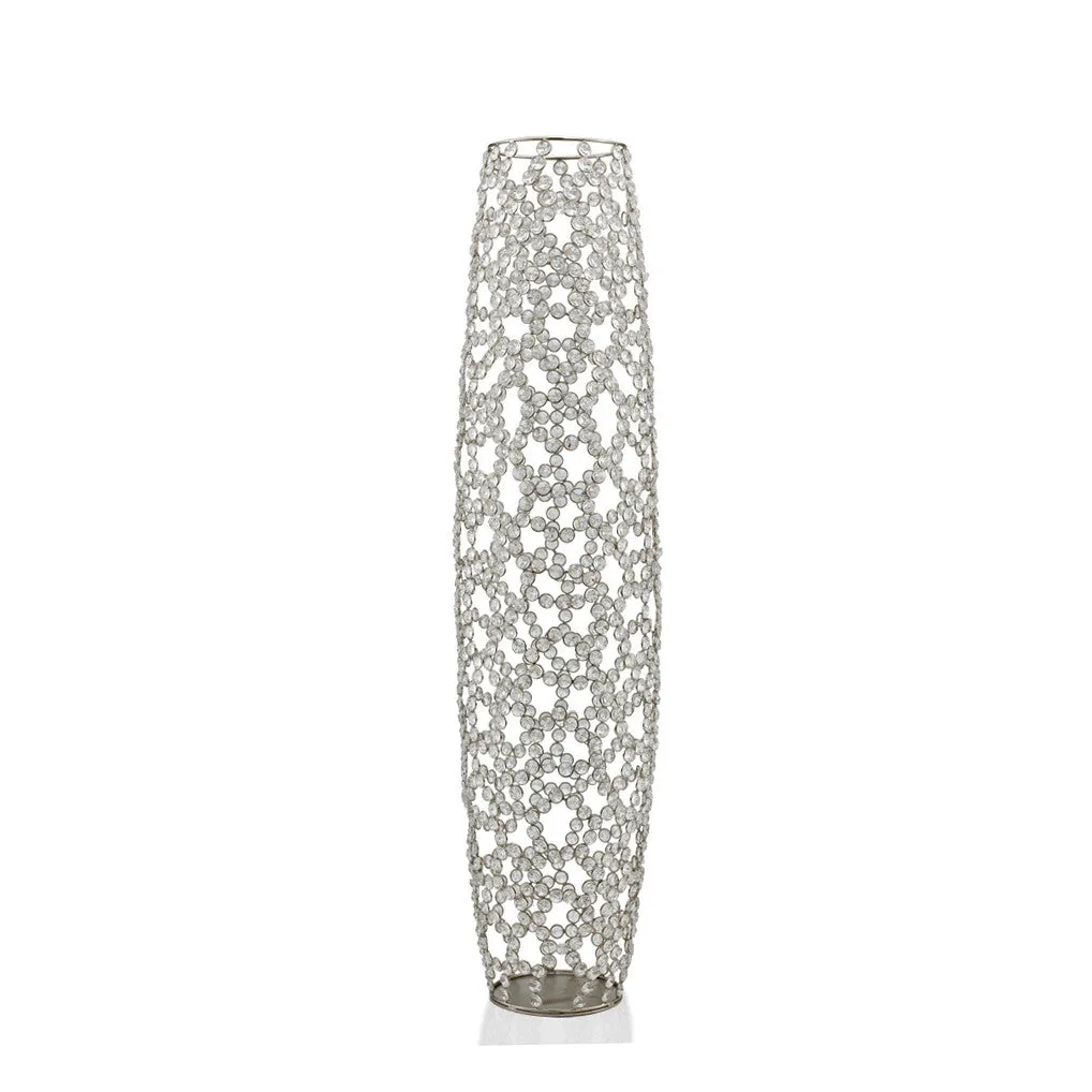 40"  Bling Faux Crystal Abstract Twigs Barrel Floor Vase
