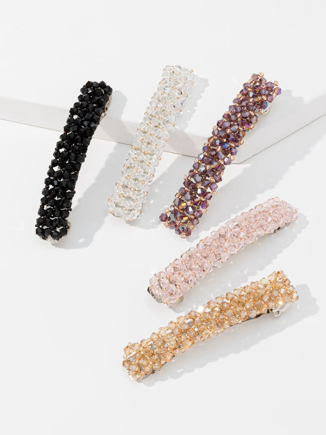 5pcs Crystal Decor Hair Clip