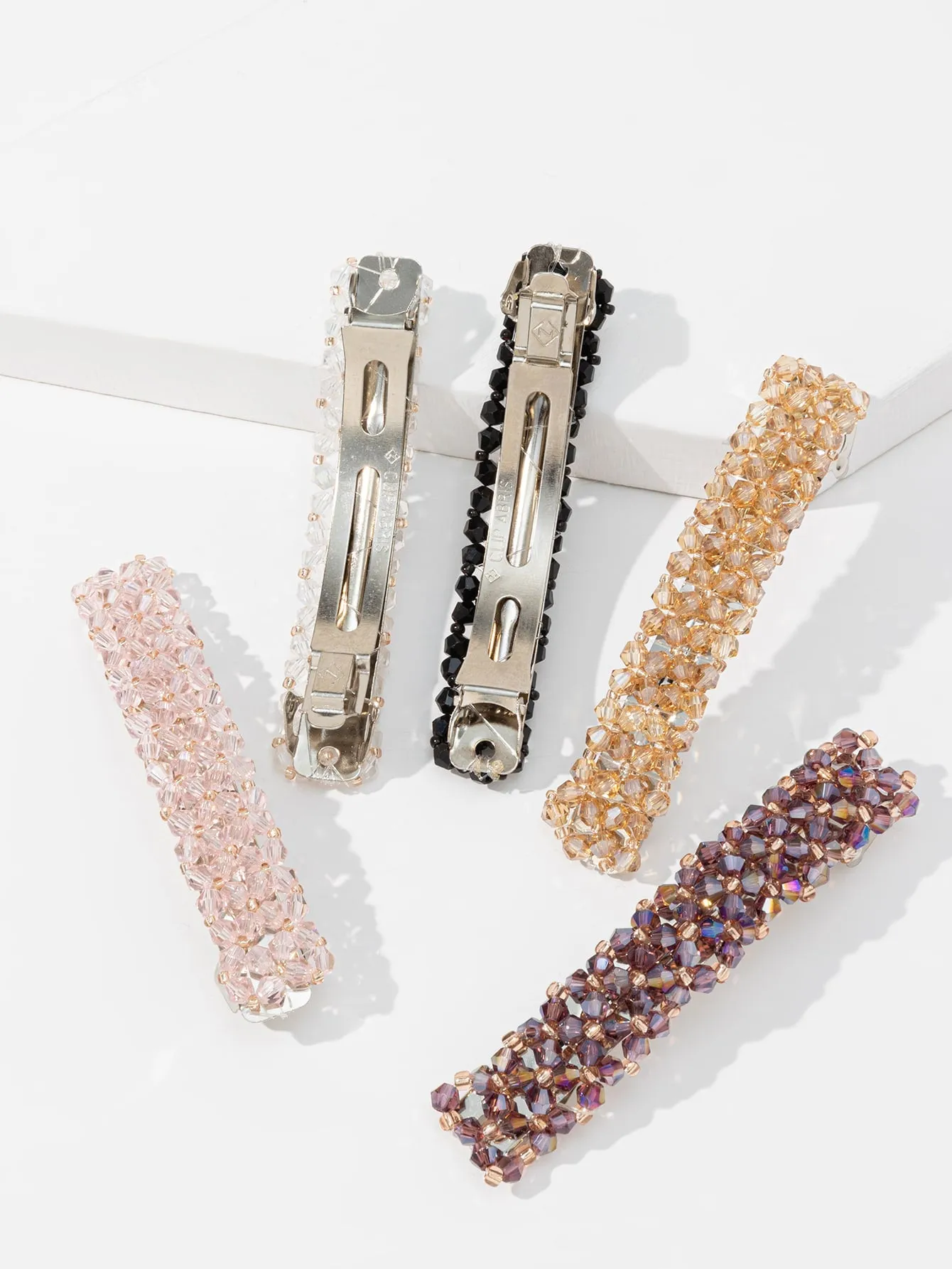 5pcs Crystal Decor Hair Clip