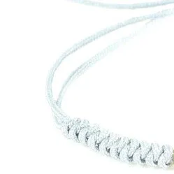 7 Plated 18K White Gold Balls Bracelet - 8 Colours Waxed Cord