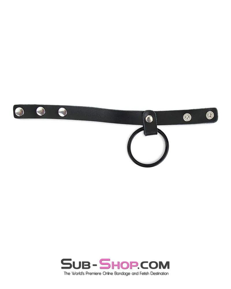 7273M      Leather Cock Strap with Rubber Ring Erection Enhancer - LAST CHANCE - Final Closeout!