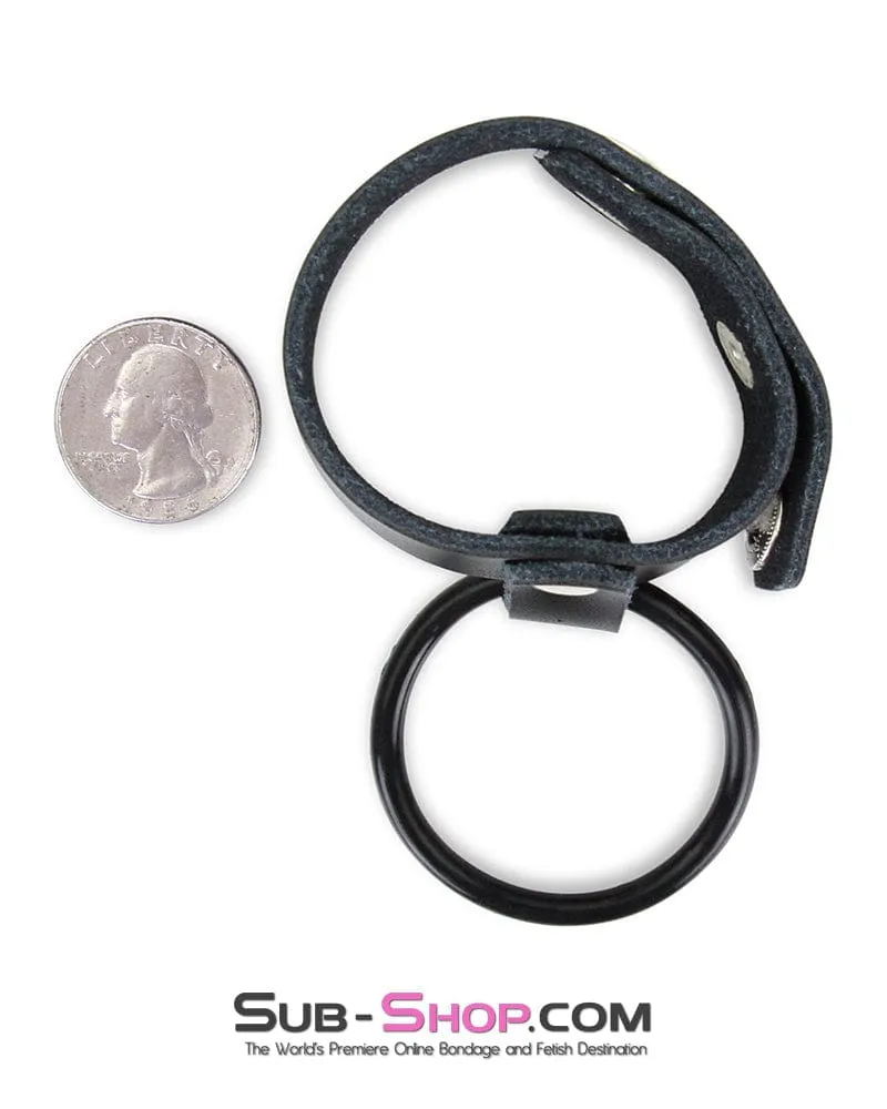 7273M      Leather Cock Strap with Rubber Ring Erection Enhancer - LAST CHANCE - Final Closeout!
