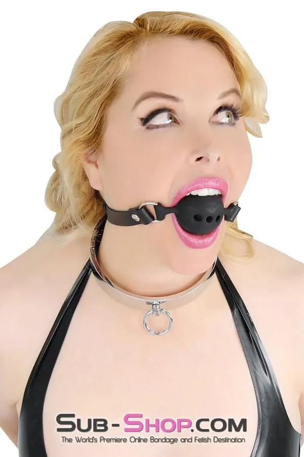 7364A      Large Black Silicone Ball Gag with Breather Holes
