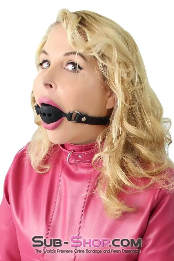 7364A      Large Black Silicone Ball Gag with Breather Holes