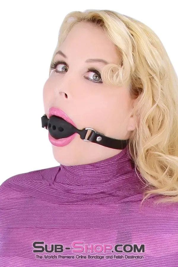 7364A      Large Black Silicone Ball Gag with Breather Holes