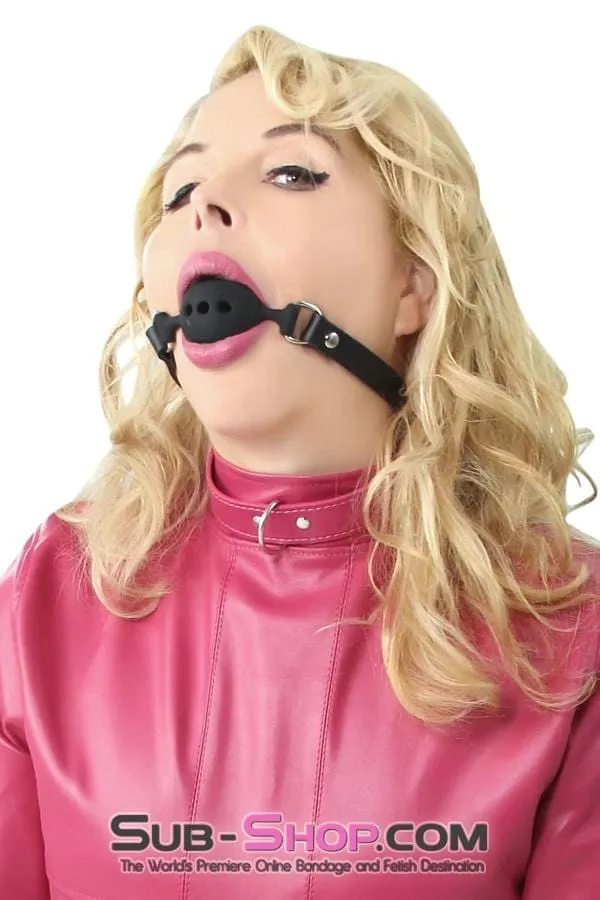 7364A      Large Black Silicone Ball Gag with Breather Holes