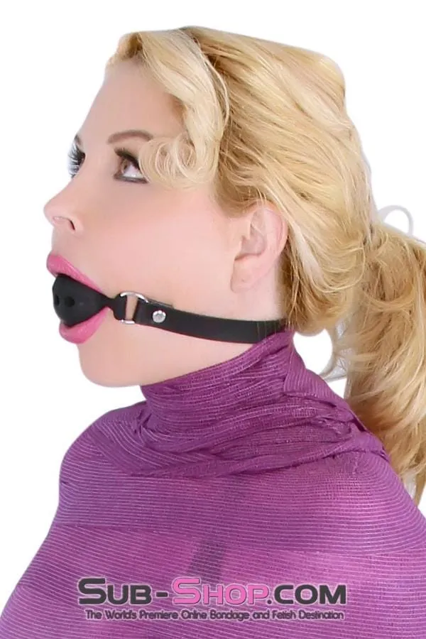 7364A      Large Black Silicone Ball Gag with Breather Holes
