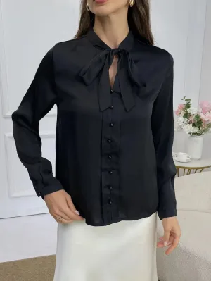 America fashion elegant color Ding women's blouse lace-up top
