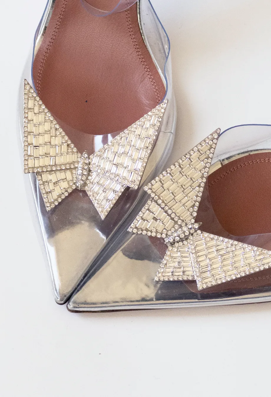 Amina Muaddi Phoenix Butterfly PVC Heels