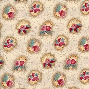 Andover Fernshaw - Floral Bouquet on Cream with Tan Spots