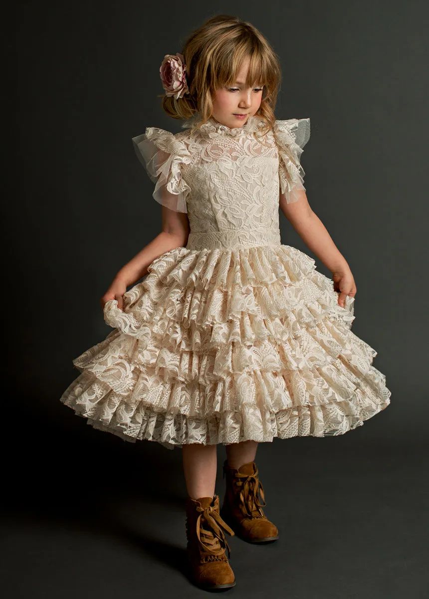 Anouk Petticoat Dress in Vintage Ivory