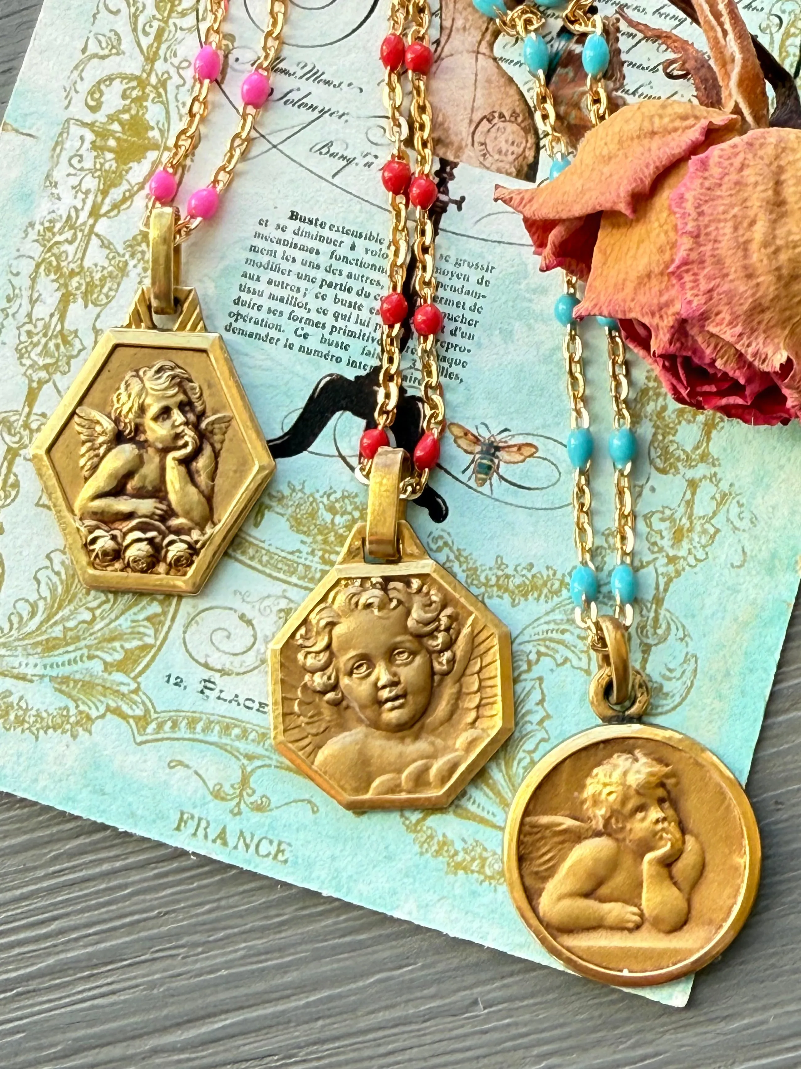 Antique French Cherub Medal