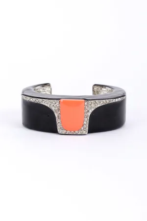 Art Deco Enamel & Rhinestone Cuff Bracelet II