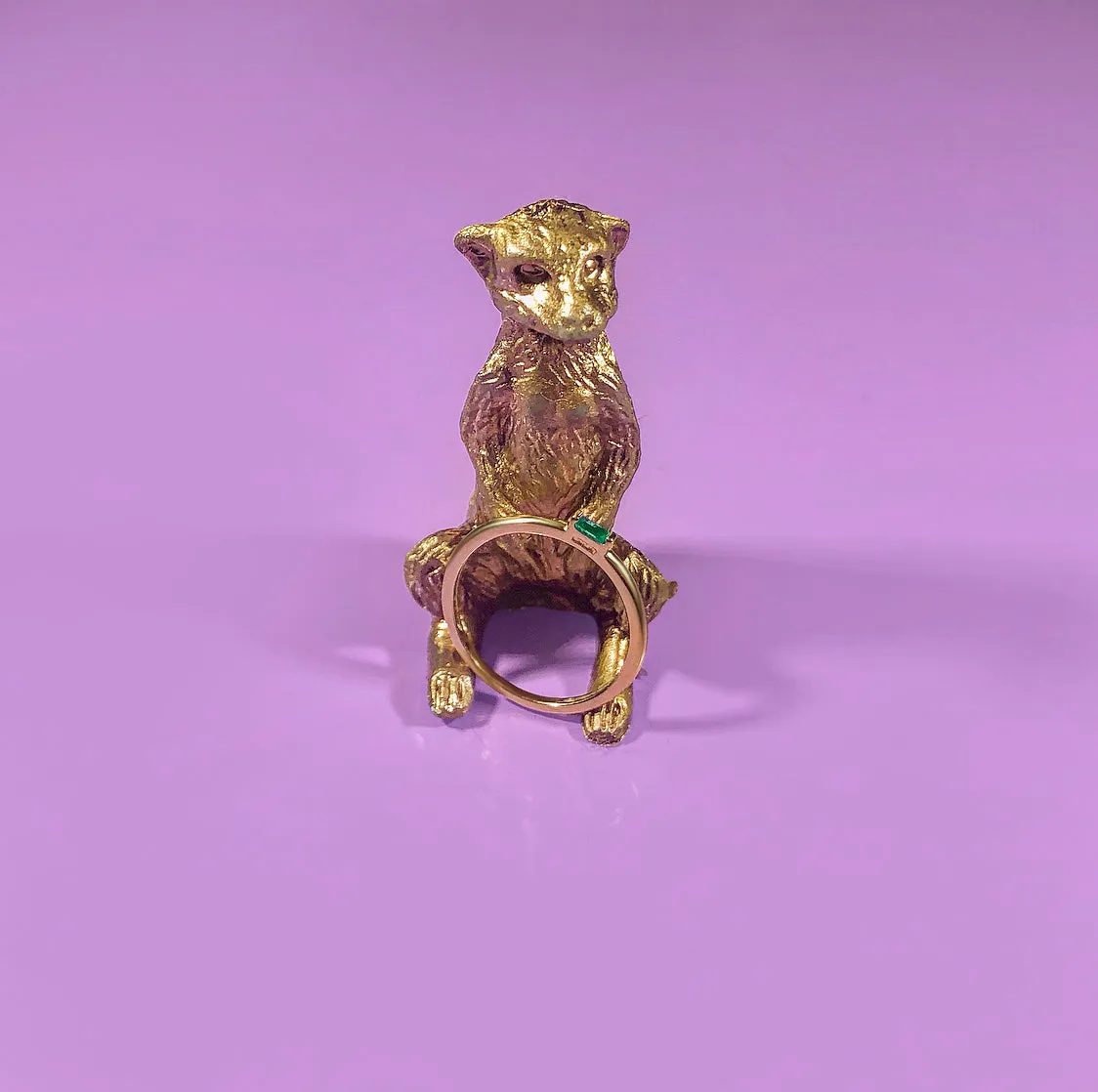 Atelier All Day 14K Gold Emerald Pinky Ring
