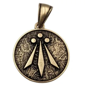 Awen symbol bronze pendant