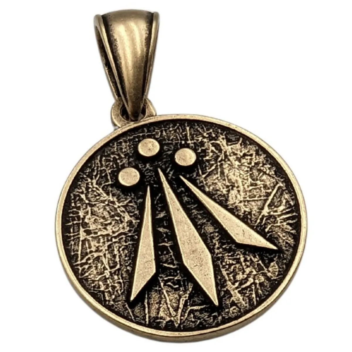 Awen symbol bronze pendant