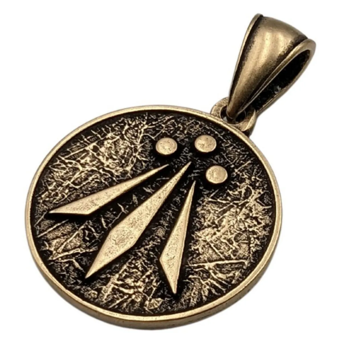 Awen symbol bronze pendant