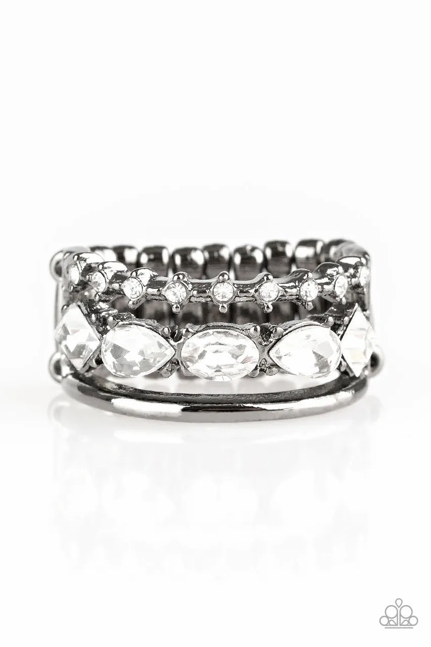 Backstage Sparkle Black Paparazzi Ring