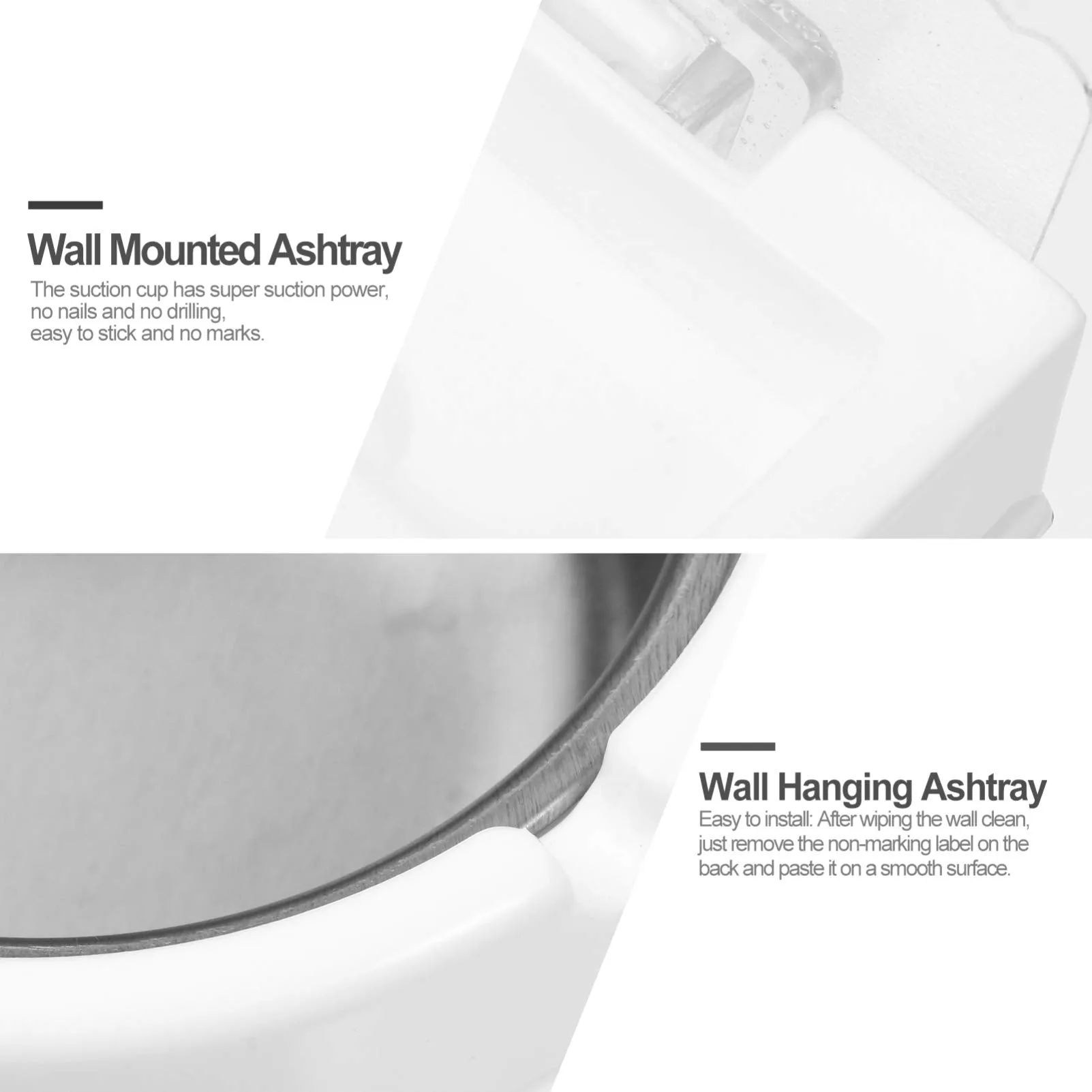 Balacoo 2Pcs Wall Mounted Ashtray with Cigarette Holder Bathroom Hanging Ash Box Smoking Accessories for Home Office Bar Toilet Kitchen