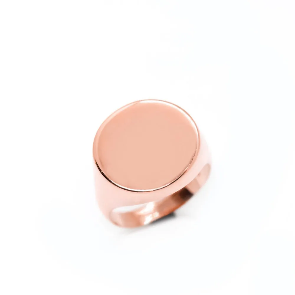 Basic Signet Ring for Women Solid Silver Simple Band