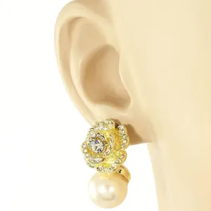 Beautiful Rose and Pearl Earrings