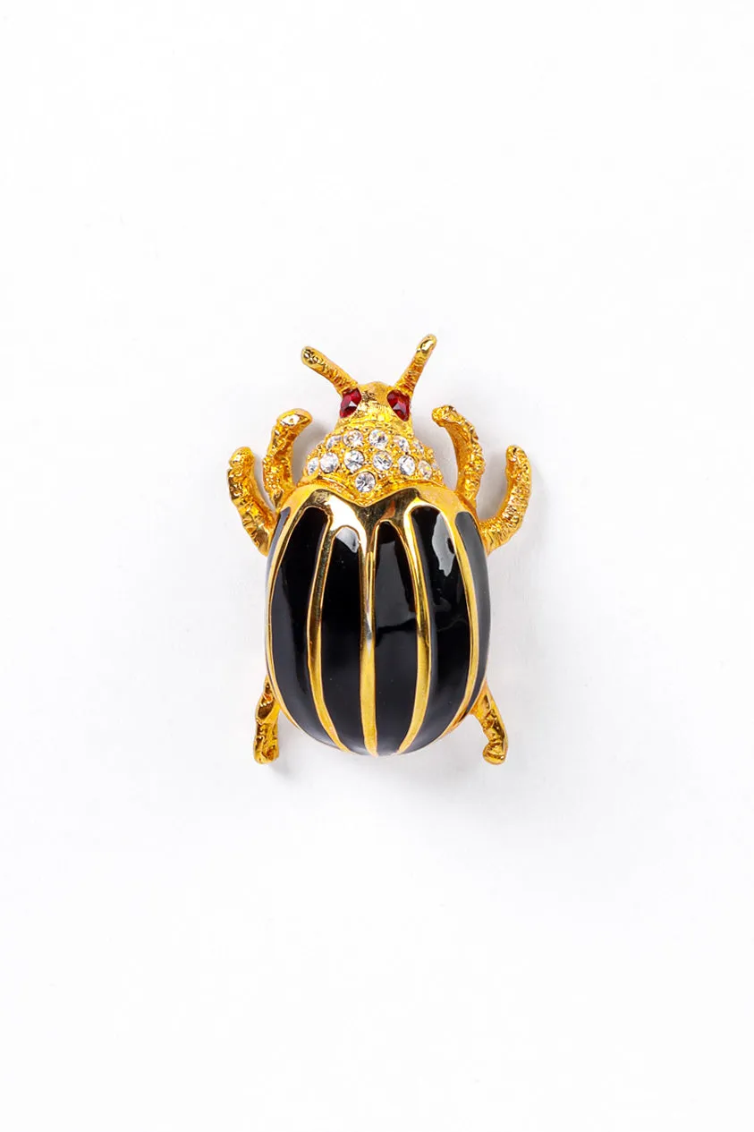 Black Bejeweled Beetle Brooch