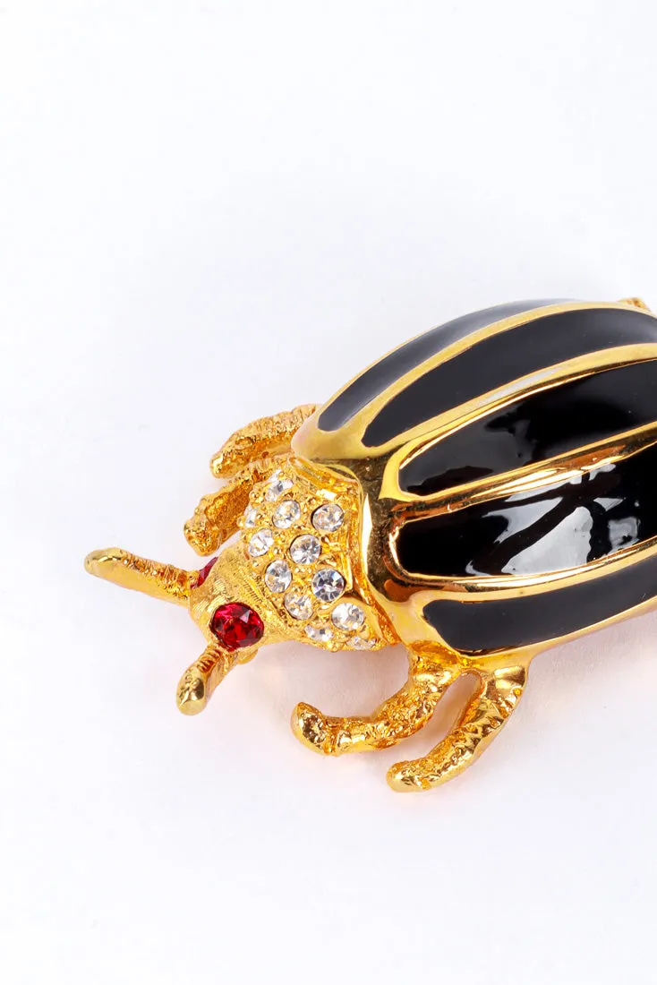Black Bejeweled Beetle Brooch